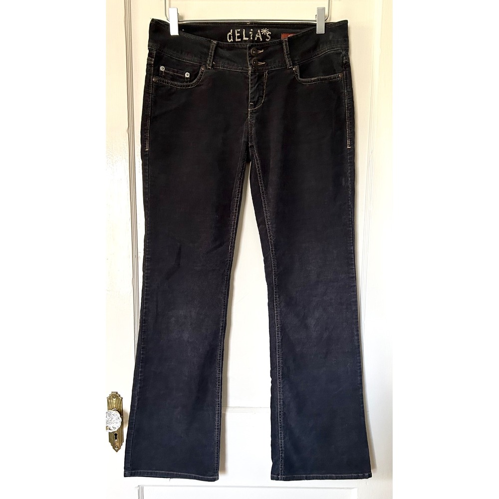 Vintage dELiA*s Y2K Riley Low Rise Navy Corduroy Bootcut Jeans 9/10R Bratz Fall